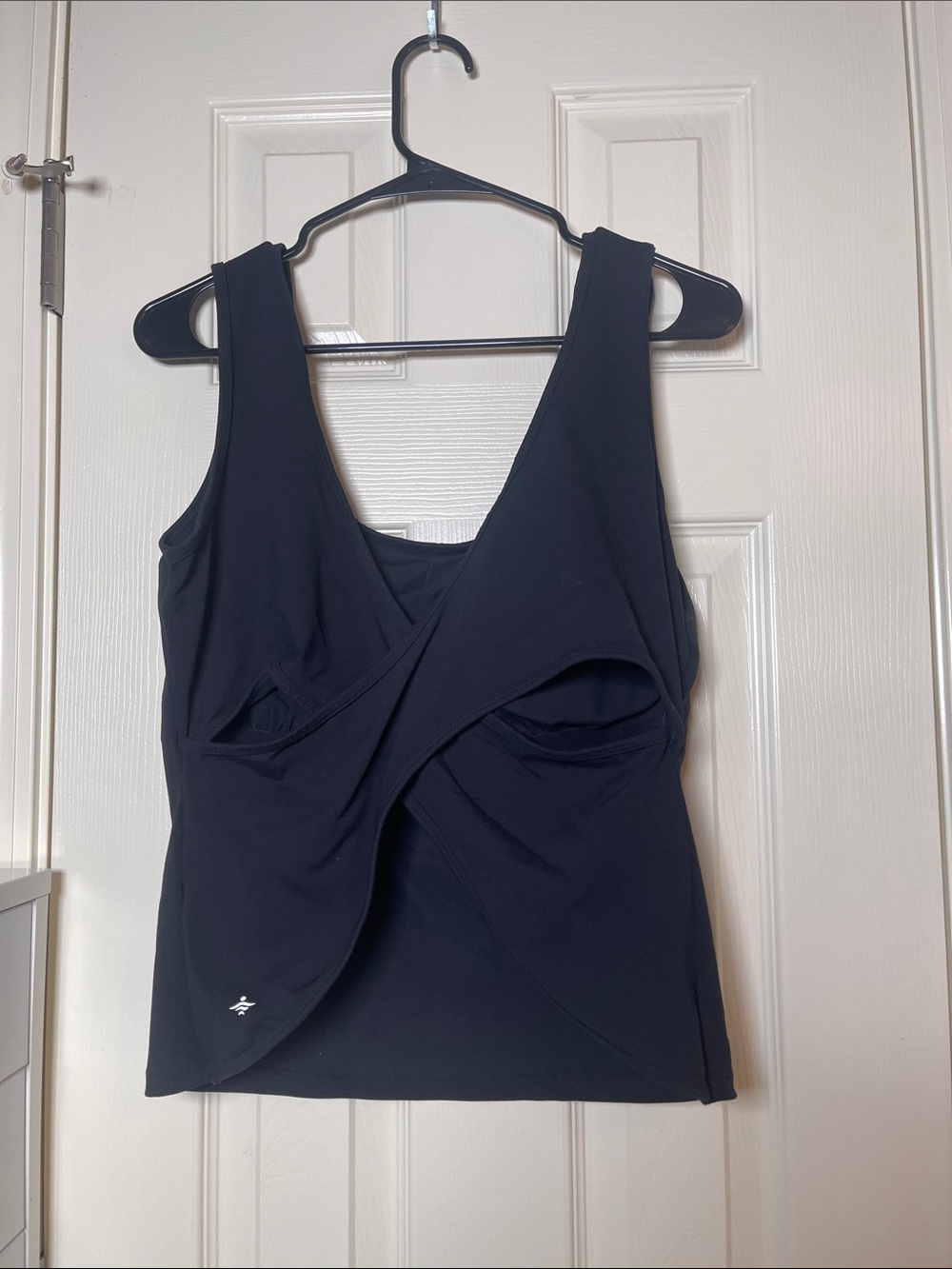 HALARA Black Overlap Nursing Tank Top